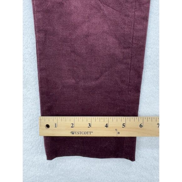 BANANA REPUBLIC Sloan Velvet Pants Women 2 Burgundy Stretch Classy Holiday - Picture 8 of 9